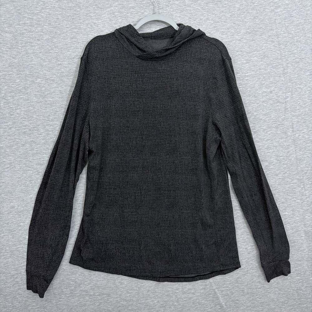 Lululemon Men's Size Large Gray Long Sleeve Hooded Activewear Shirt